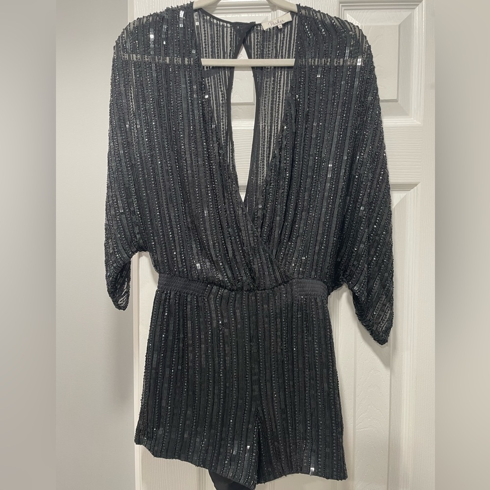 Elegant Black Sequence & Beaded Jumpsuit